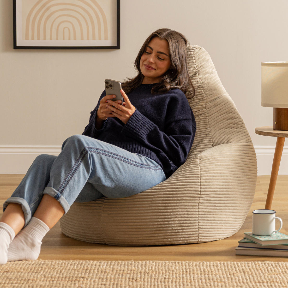 SITZSACK Dalton - Beige, Textil (90/73/84cm) - icon