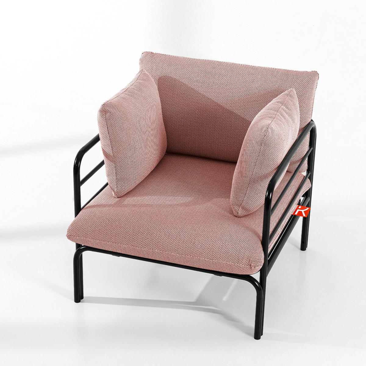 GARTENMÖBELSET RAMBE 4-tlg. 1x Tisch 2x Sessel 1x Sofa 2-Sitzer, mit Kissen, LOFT-STIL, Anthrazit - Anthrazit/Rot, Glas/Textil - KONSIMO®