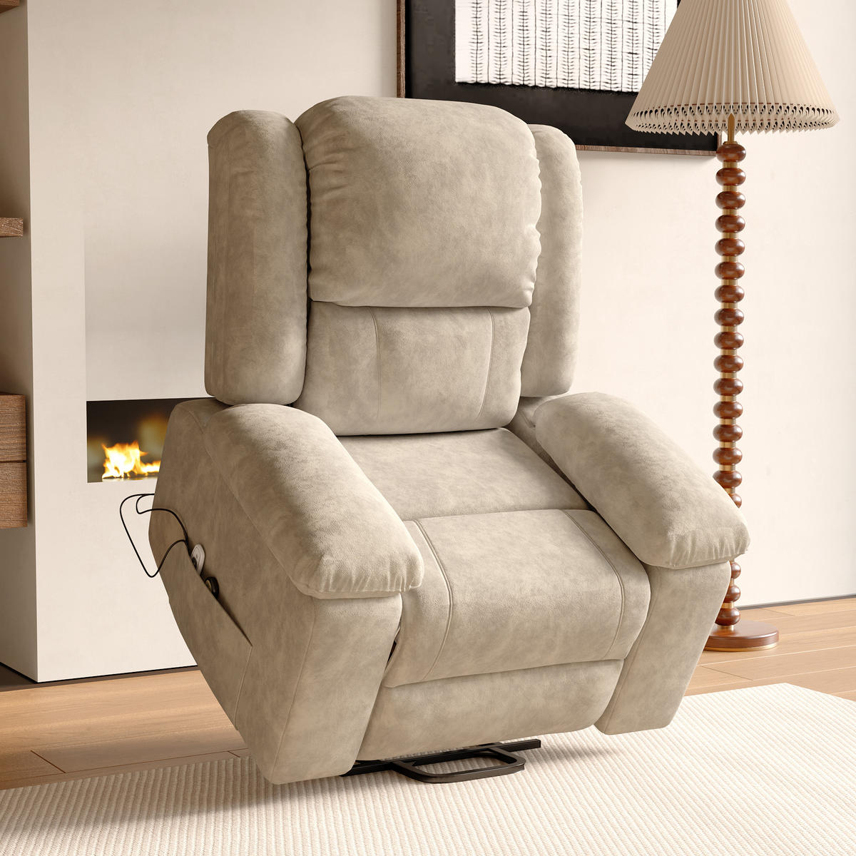 MASSAGESESSEL elektrisch, 8-Punkt, Lendenheizung, Stehfunktion, braun, EU - Braun, Textil (102/106/93cm) - EuroLiving
