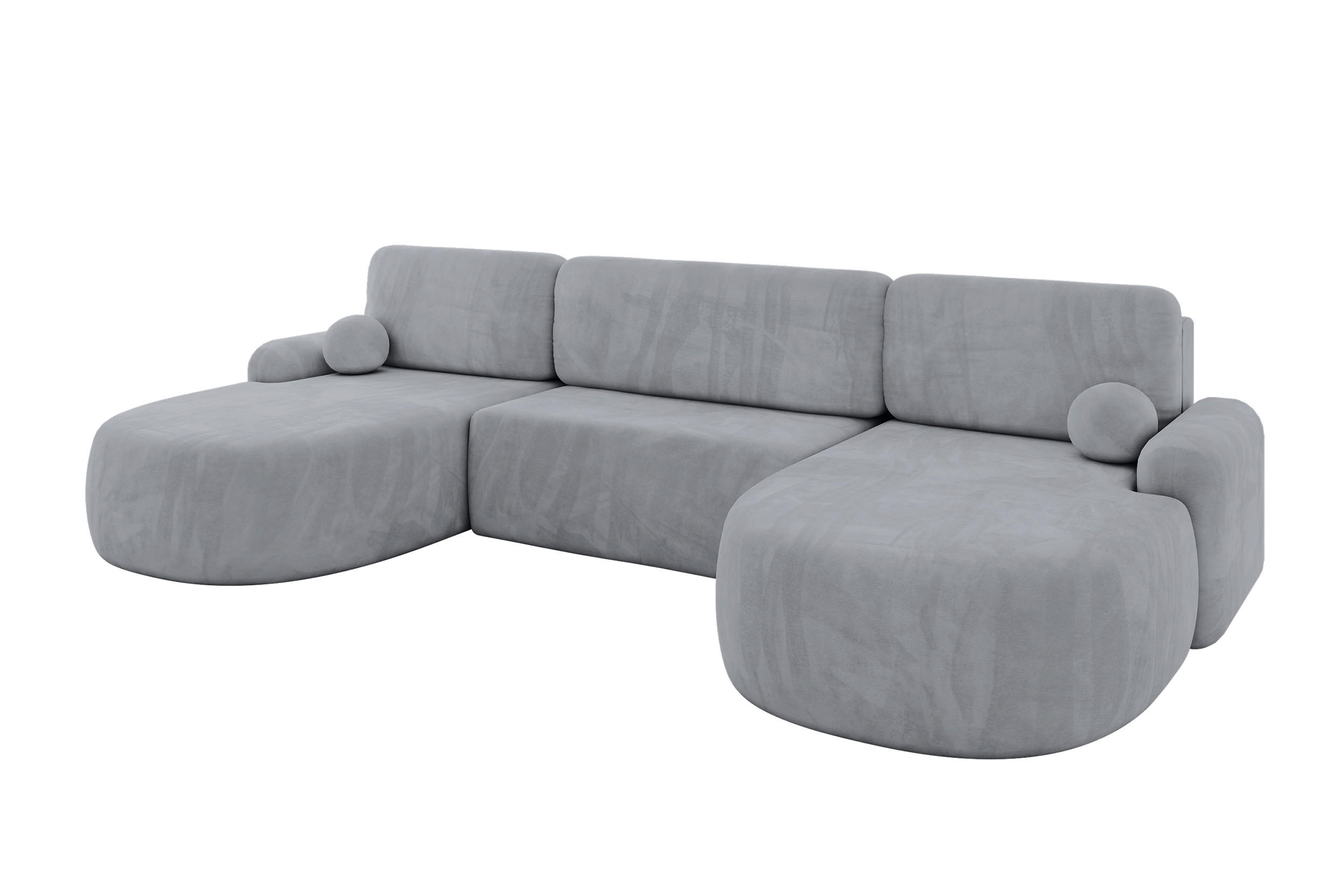 WOHNLANDSCHAFT mit Schlaffunktion und Bettkasten LIRA-U - 335x172x89 Grau - Greige, Holzwerkstoff/Textil (335/89/172cm) - ALTDECOR