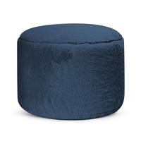 POUF Kunstfell Der Flauschige - Blau, Textil (60/40/60cm) - Mokebo