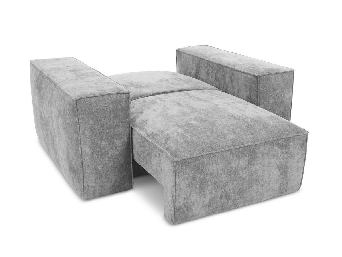 SCHLAFSESSEL Chenille Stoff Grau - Hellgrau/Schwarz, Holzwerkstoff/Kunststoff (157/81/113cm) - Makamii