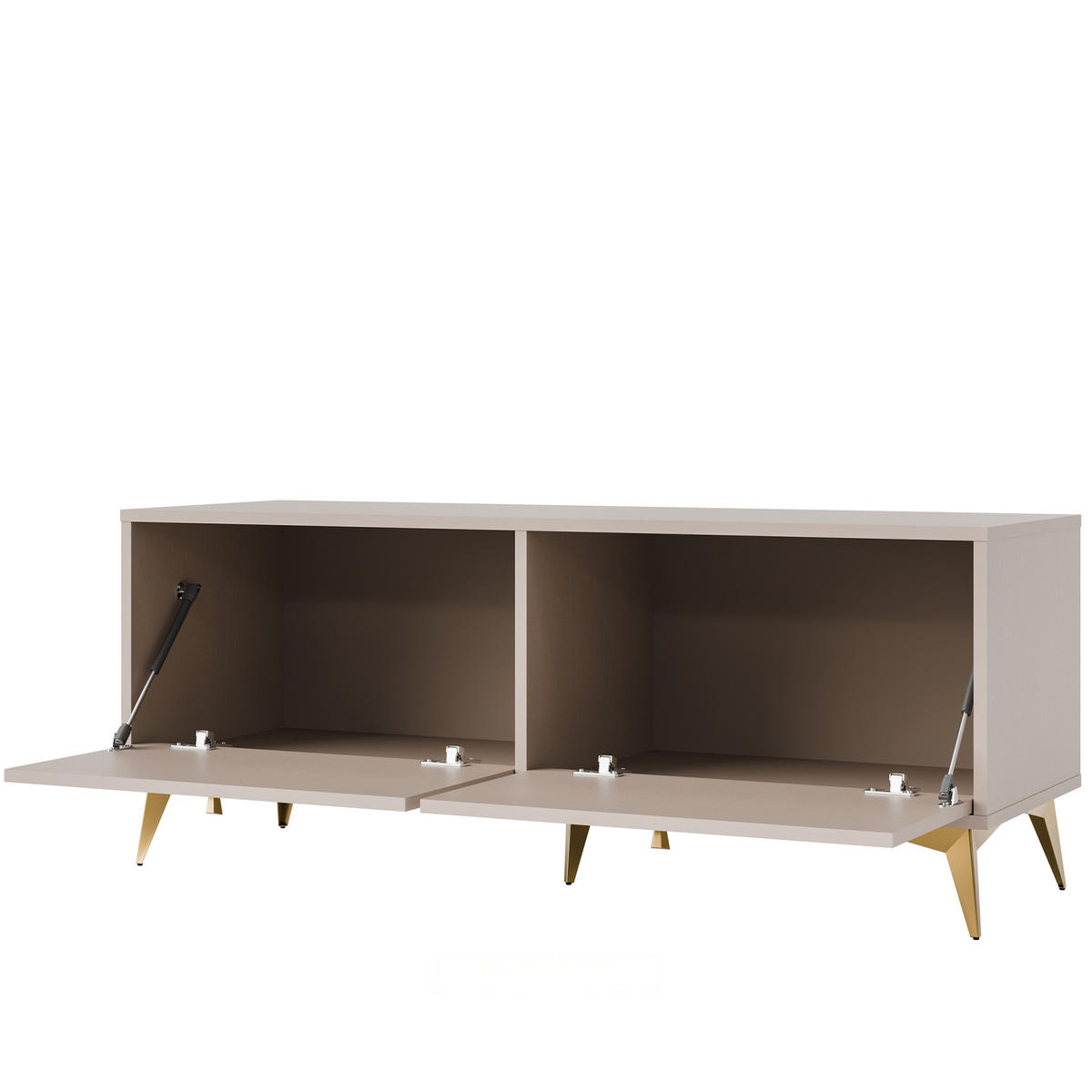 TV-LOWBOARD FLOREN, Creme/Gold - Creme, Holzwerkstoff/Metall (120.6/48.5/40.8cm) - KONSIMO®