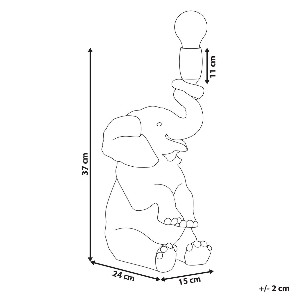 TISCHLAMPE Elefant Schwarz Fortuna - Messingfarben/Schwarz, Kunststoff (24/15/37cm) - Beliani