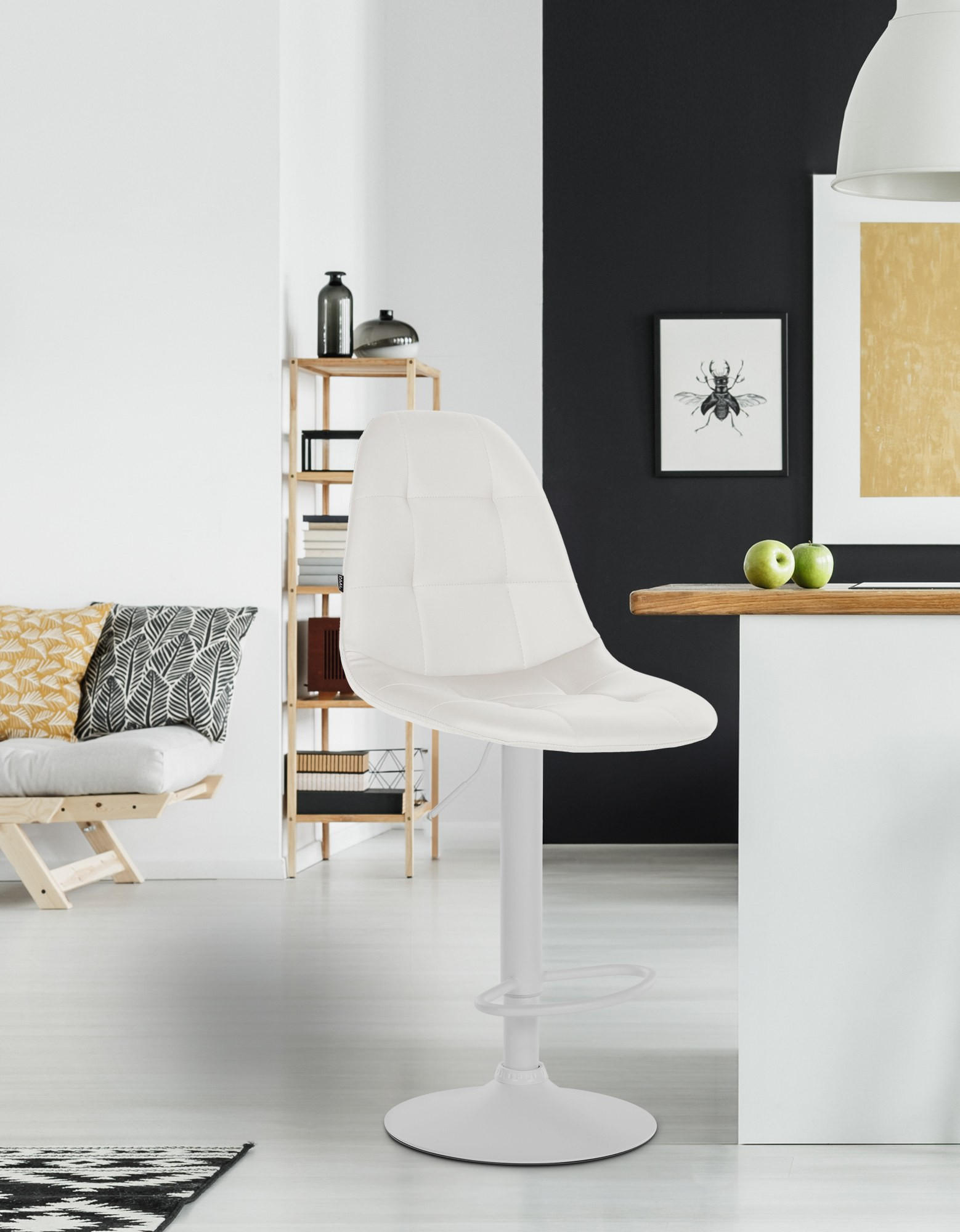 Thumbnail - CLP Barhocker, Weiß, Textil, 47x58x56 cm, Esszimmer, Barmöbel, Barhocker