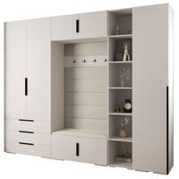 GARDEROBEN-SET 236,7/290/47 - Schwarz/Weiß, Holz/Kunststoff (290/236.7/47cm) - Abiks Möbel