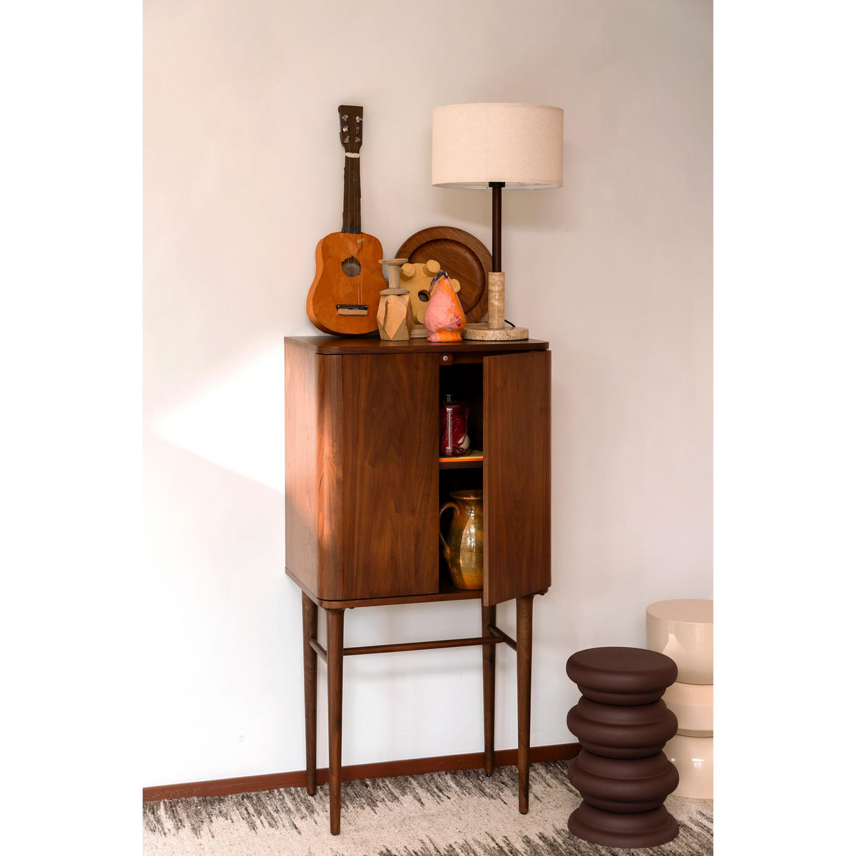 AUFBEWAHRUNGSSCHRANK Morrison Walnussfarbe - Braun, Holzwerkstoff (62/125/45cm) - Dutchbone