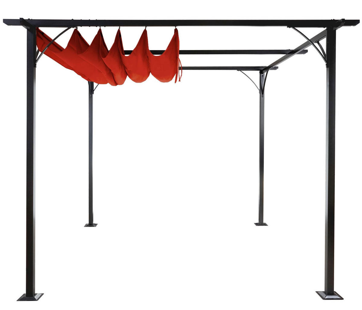 PERGOLA 232x350x350cm Terrakotta - Rot, Metall (350/232/350cm) - BERLINLODGE