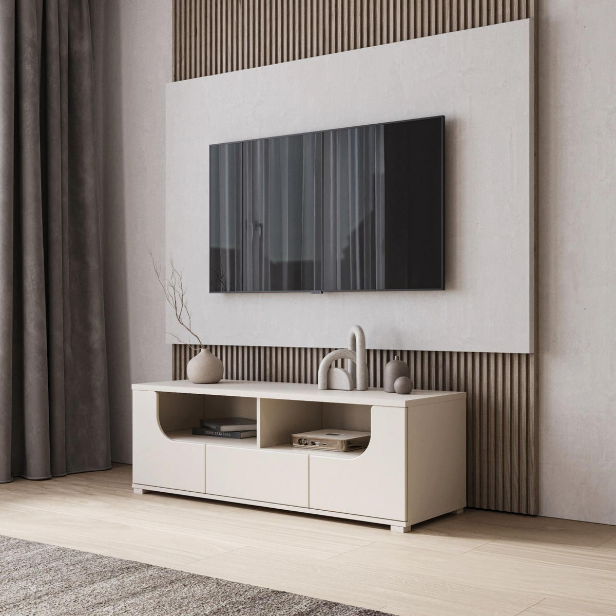 TV-LOWBOARD Valles Kaschmirgrau 130/45/45 cm - Taupe, Holzwerkstoff (130/45/45cm) - Selsey