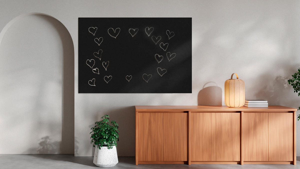 MAGNETPLATTE rahmenloses SLIMboard - Kreideoberfläche - 180x120 cm - Schwarz, Metall (180/120/0.3cm) - ALLboards
