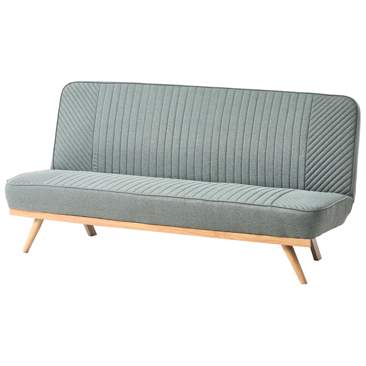 SCHLAFSOFA 2-Sitzer Stoff Grün Kalfafel - Braun/Grün, Textil (191/84/73cm) - Beliani