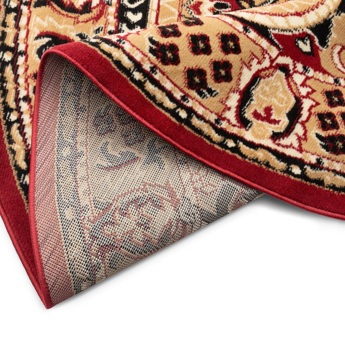 TEPPICH ATLAS rund rot medaillon 200/200 cm - Rot, Textil (200/200cm) - Tapiso