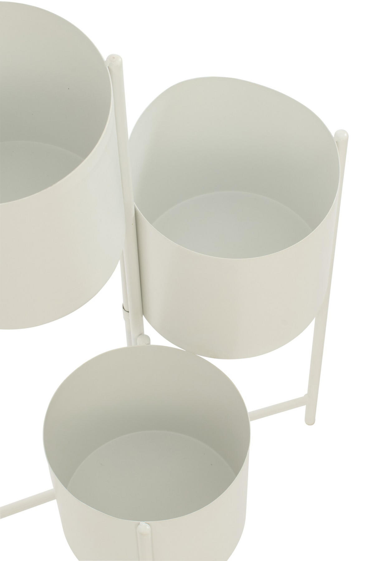 BLUMENTOPF 3 POTS Weiß - Weiß, Metall (22.5/75.5cm) - J-Line