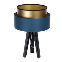 TISCHLAMPE Blau 30/45 cm - Goldfarben, Kunststoff (30/0.7/45cm) - ONZENO