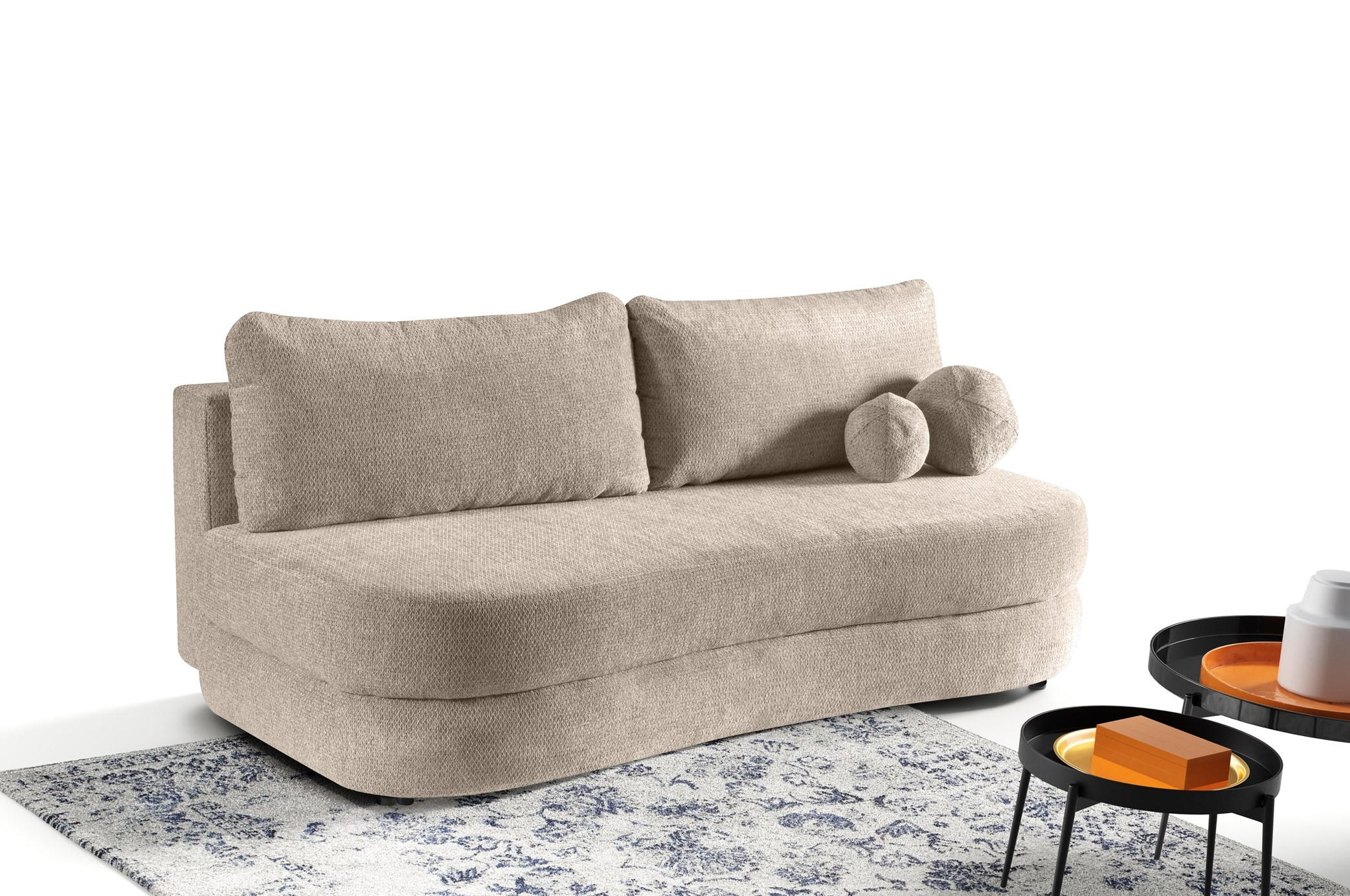SOFA Rocket Beige, mit Schlaffunktion - Beige, Holzwerkstoff/Textil (211/93/108cm) - Bettso