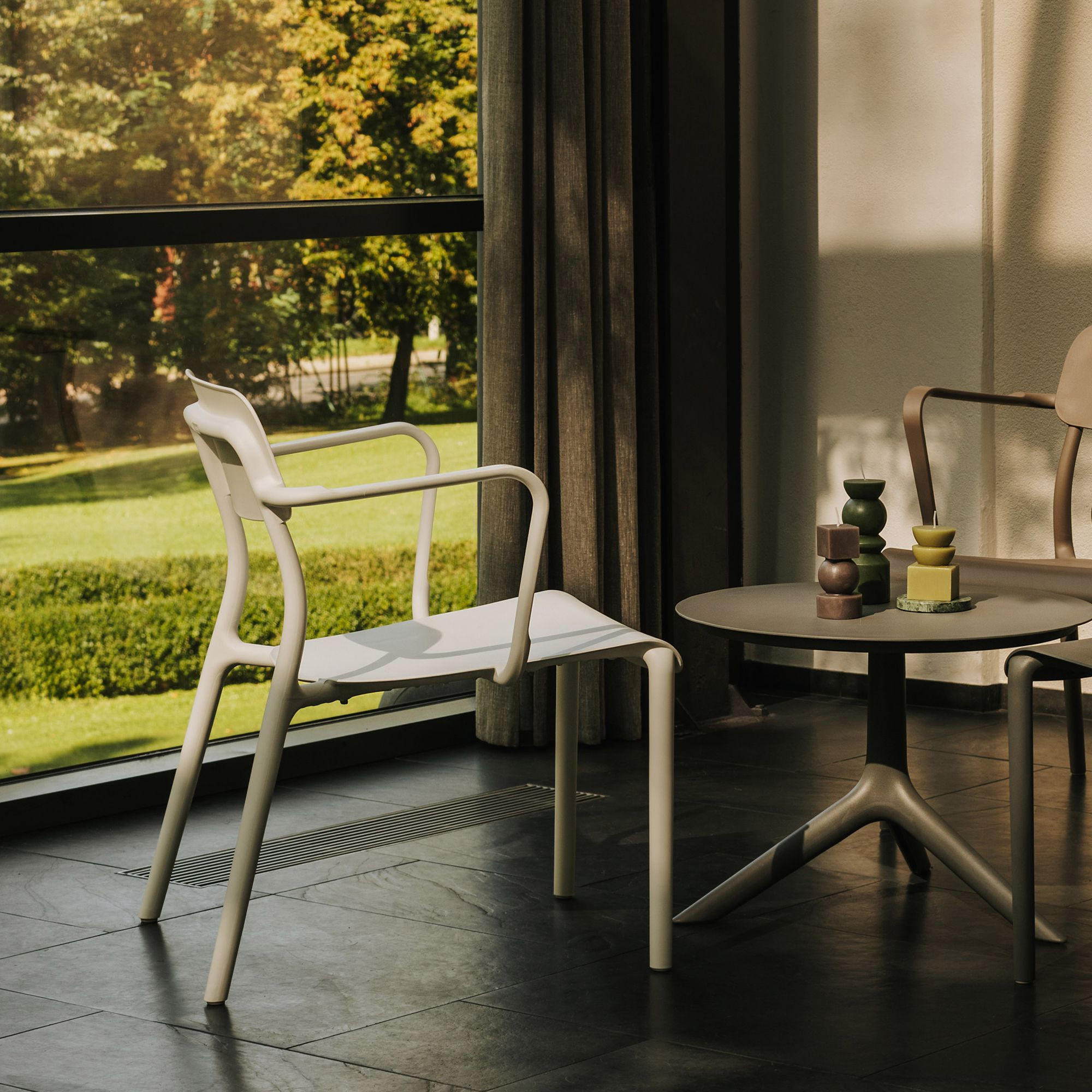 GARTENMÖBEL-SET GALIO, 3-tlg - Graubraun, Kunststoff - KONSIMO®
