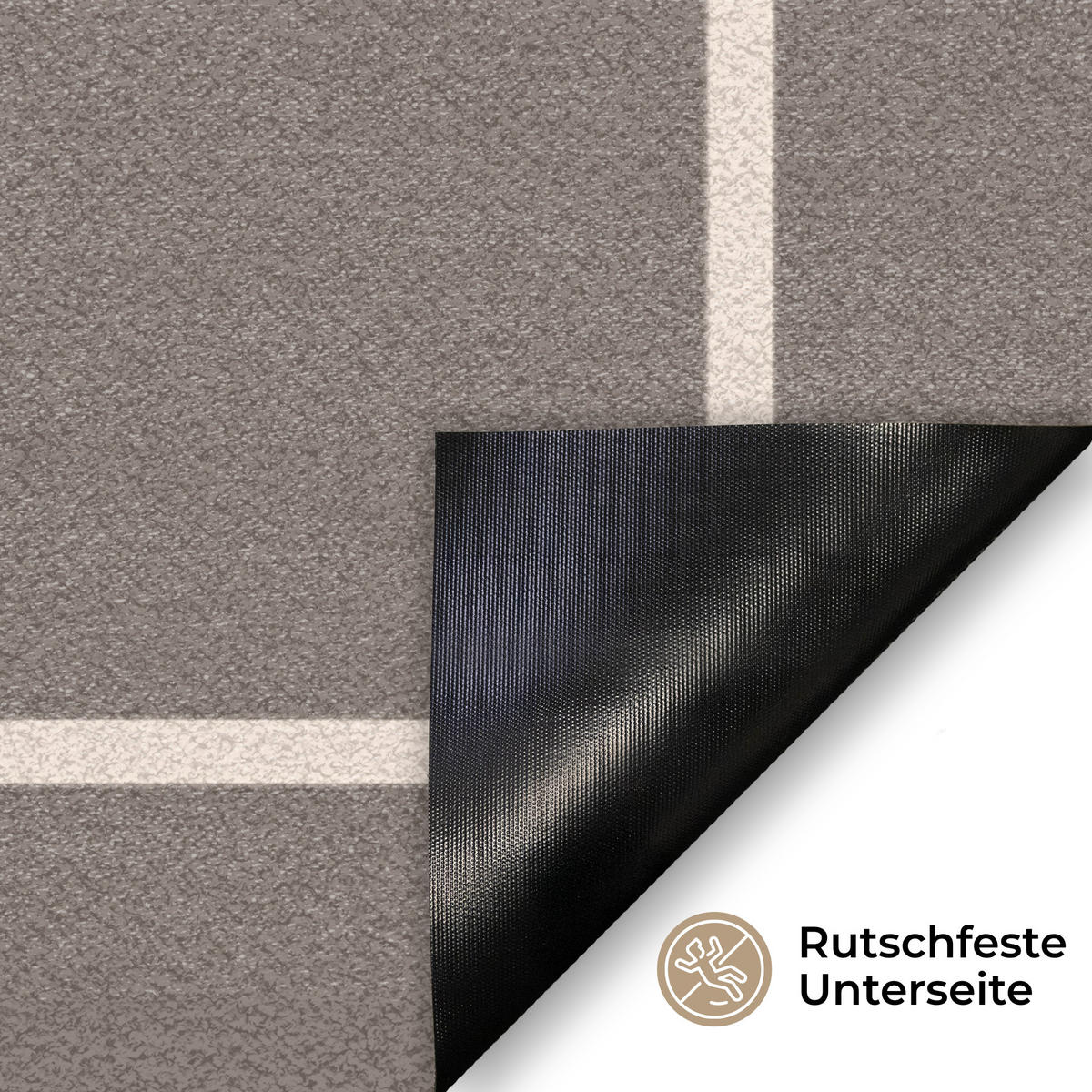 FUSSMATTE Willkommen - Braun 90x60 cm - Taupe, Kunststoff (90/0.4cm) - MuchoWow