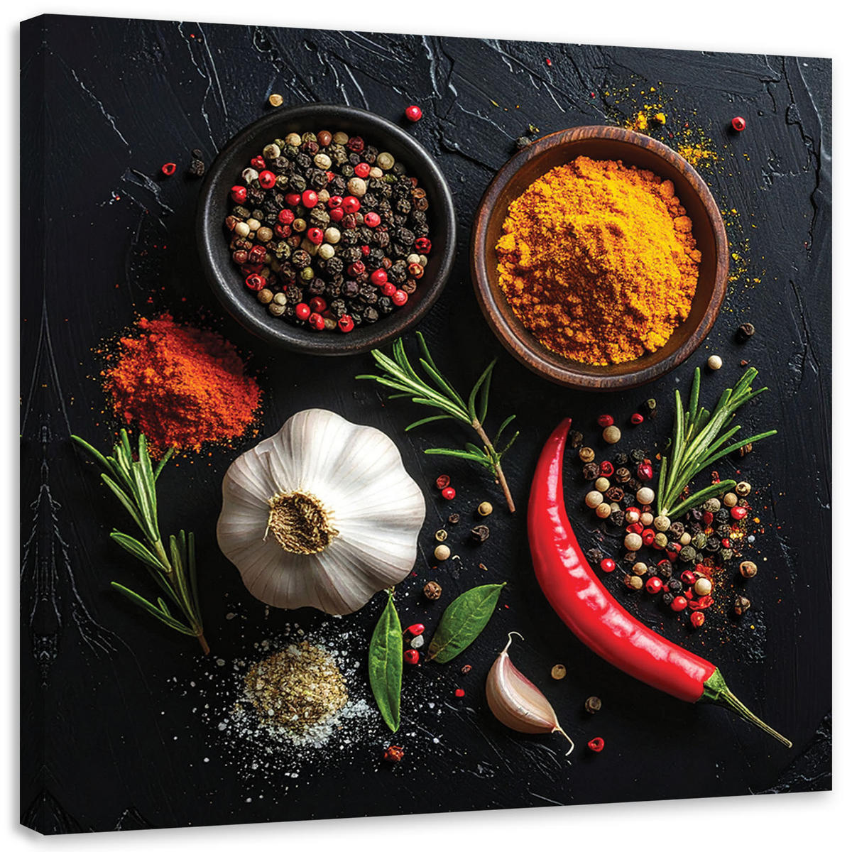 LEINWANDBILD Essen & Trinken 50x50cm - Multicolor, Textil (50/50cm) - Feeby