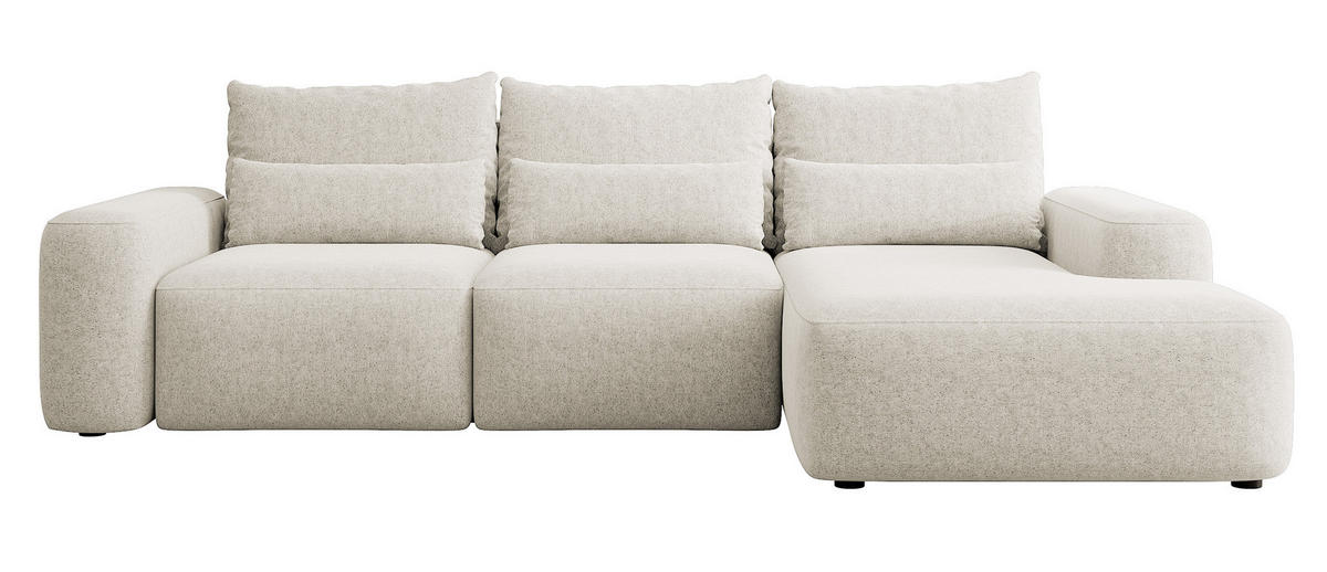 ECKSOFA Carnos Chenille-Bezug in Creme - Creme, Textil (264/162cm) - Selsey