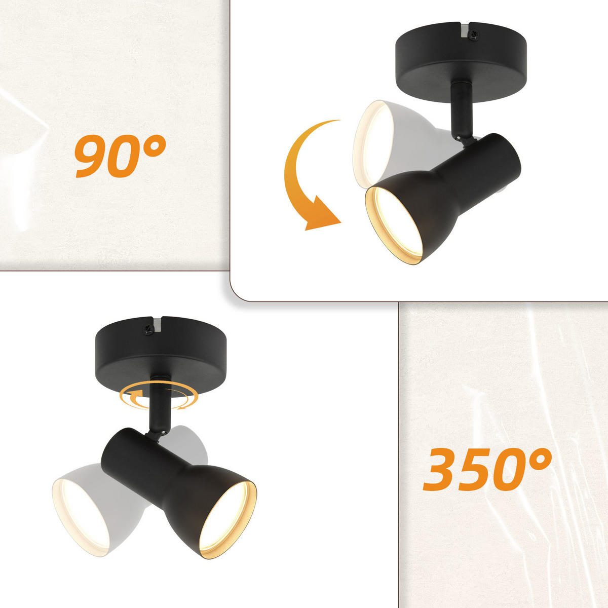 STRAHLER Gryvixa 1 Flammig 8/9/13.5 cm - Schwarz, Metall (13.5/8/9cm) - ZMH