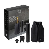 GESCHENKSET Fresh n Preserve Kühlmanschette und Weinpumpe - Schwarz, Kunststoff (10/20cm) - PEUGEOT