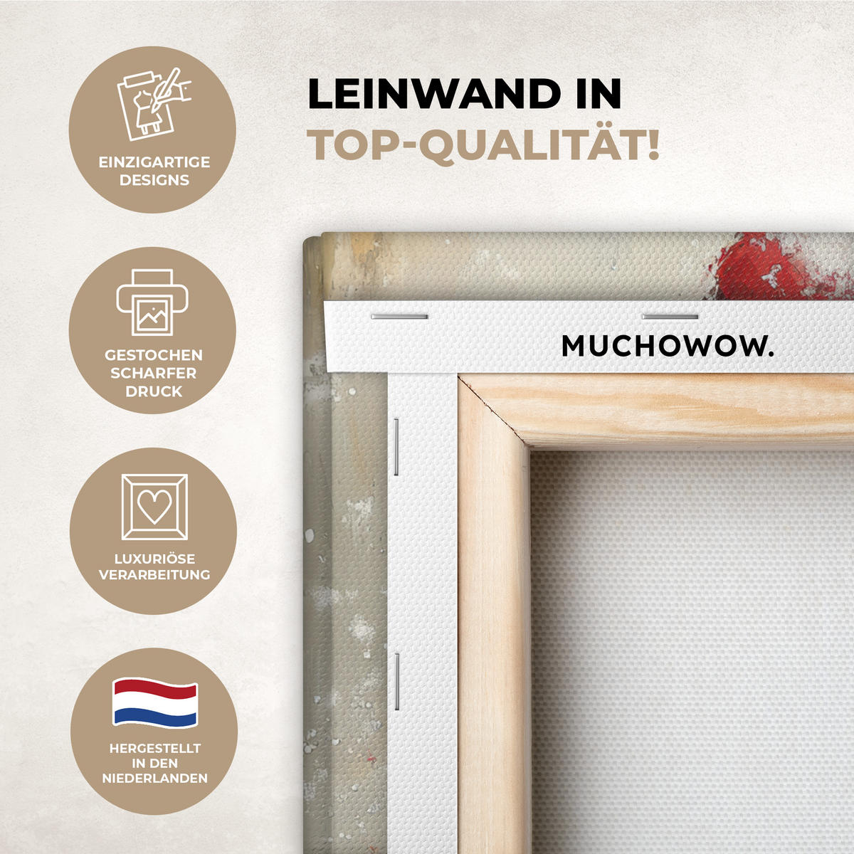 LEINWANDBILD Schneemann - Winter - Schnee - Beige 30x40 cm - Weiß, Textil (30/40cm) - MuchoWow