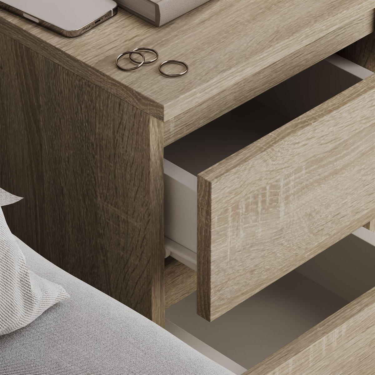 Nachttisch HANA M2 Sonoma Eiche - Sonoma Eiche, Holzwerkstoff (30/40/30cm) - Lookway