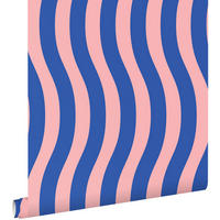 TAPETE wellenförmige Streifen 50 x 900 cm - Pink, Papier (50/900cm) - ESTAhome