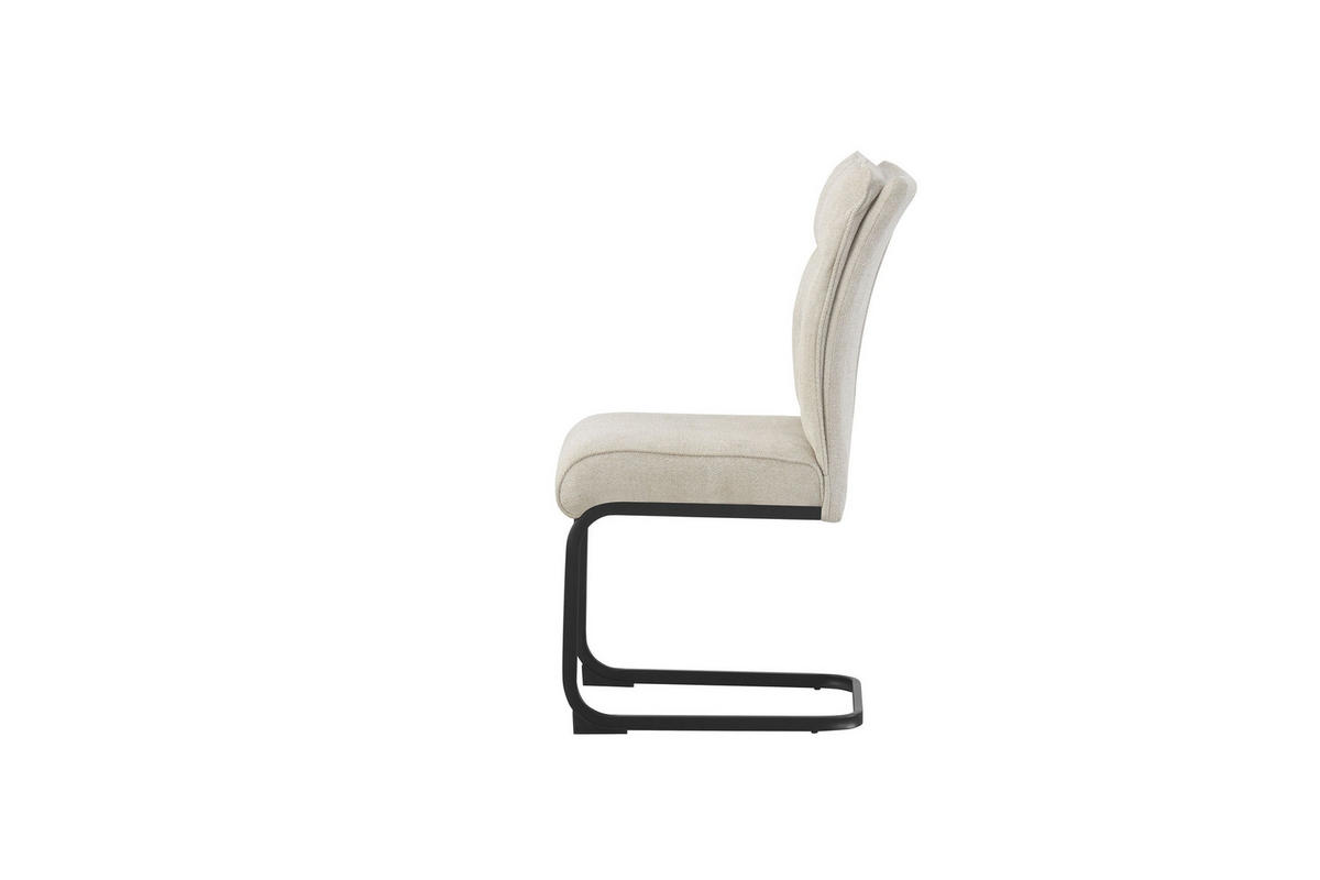 SCHWINGER-STUHL 2er Set Rom Stühle in Creme - gemütliches Design - B/H/T: 47x94x61 cm - Creme, Textil (61/94/47cm)