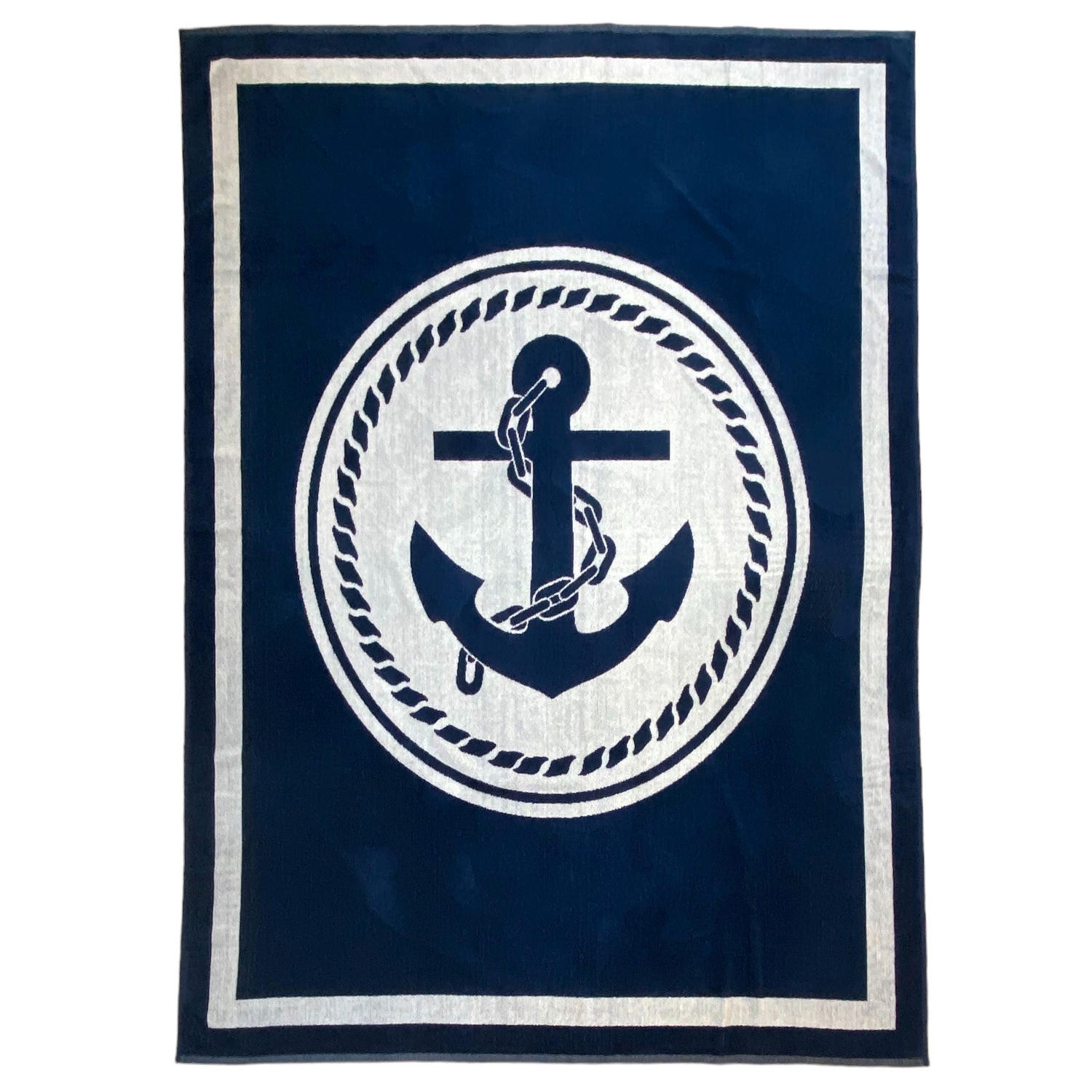STRANDTUCH Frottee Velours Jacquard Madison 140x180 400g/m² - Blau, Textil (140/180cm) - LE COMPTOIR DE LA PLAGE