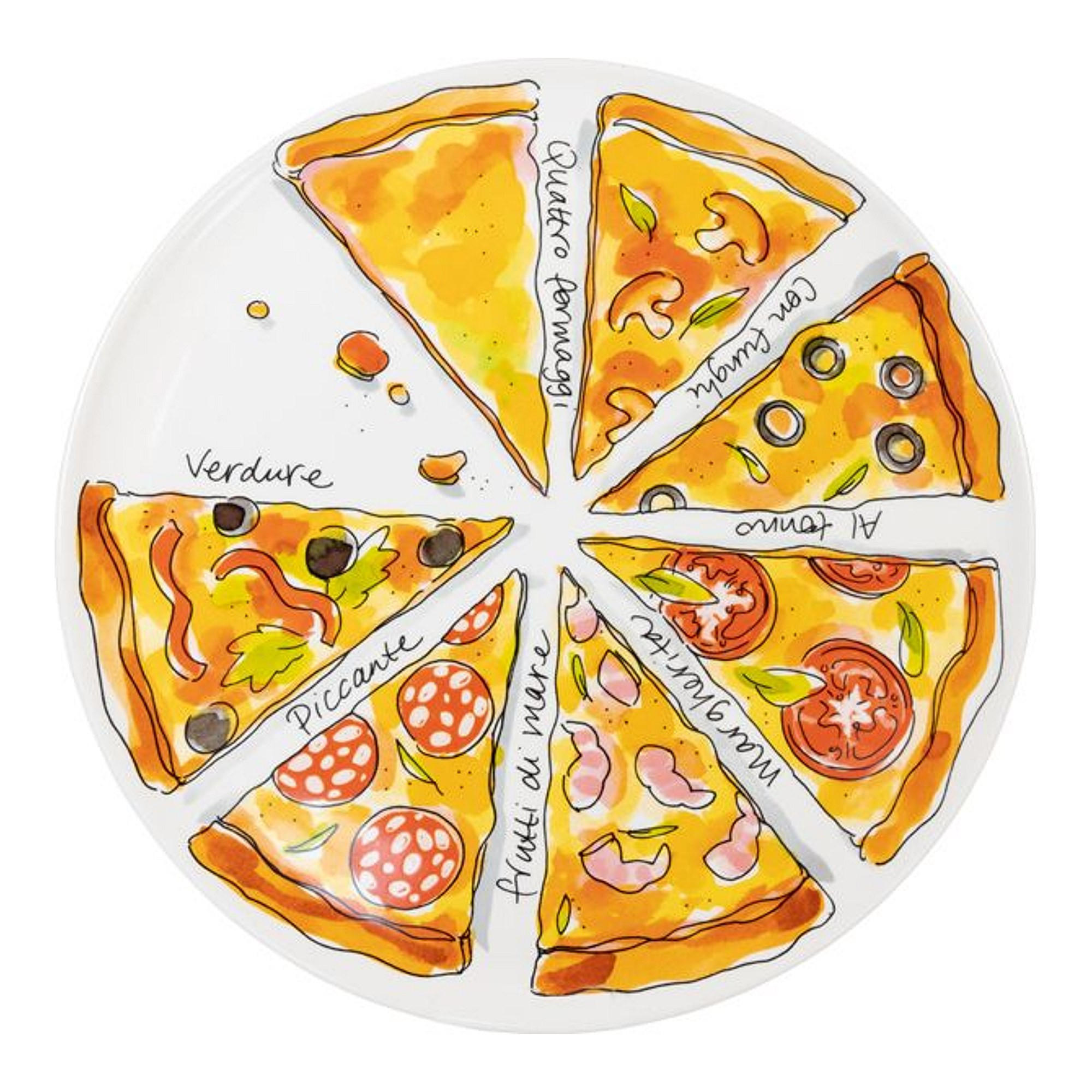 TELLER Pizza-Stücke zum Teilen in Bunt - 31cm - Multicolor, Keramik (31cm) - Blond Amsterdam