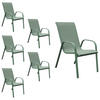 GARTENSTÜHLE Marbella Salbeigrün und Salbeigrün 6er-Set - Grün, Kunststoff (56.5/92.5/76cm) - Happy Garden