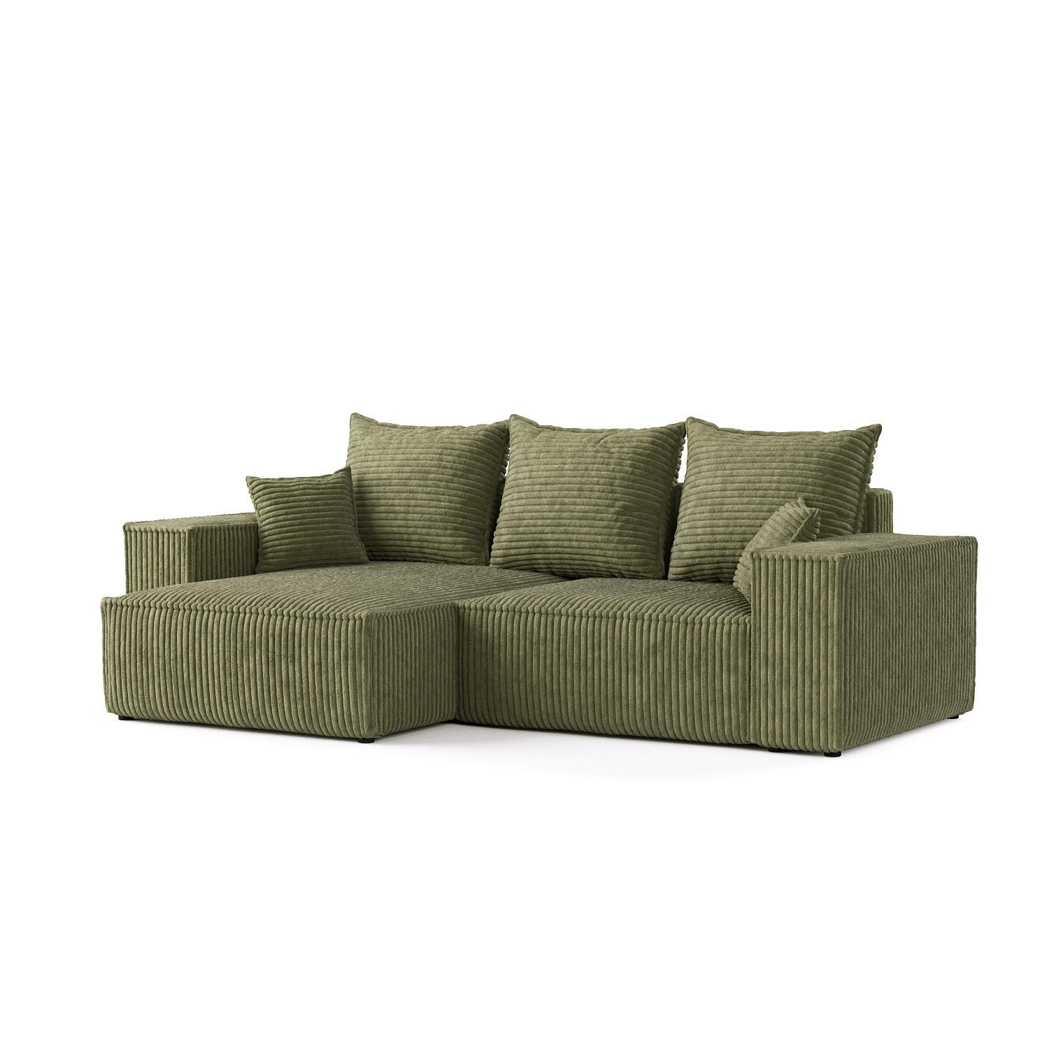ROHOVÁ SEDAČKA SENSO, textil, Zelená - černá/zelená barva, dřevo/kompozitní dřevo (255/148cm) - AltaBeds