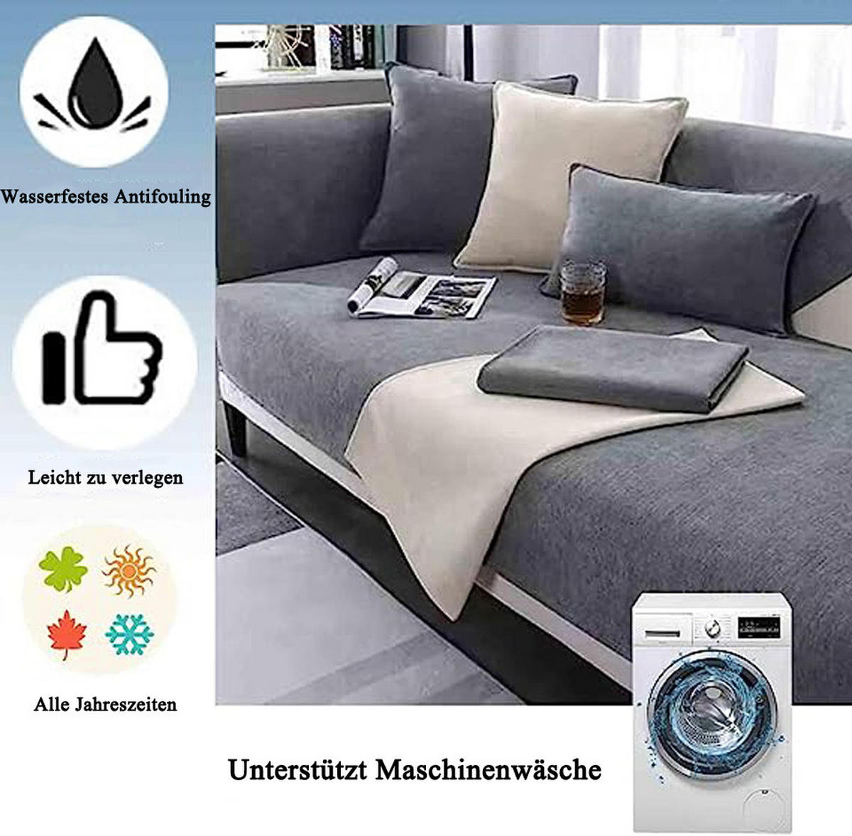 SOFAÜBERWURF Grau 1 Stück - Grau, Textil (70/150cm) - Kaket