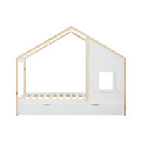 HAUSBETT - 1 Person - holz - weiß Rinelya - Weiß, Holz (90/190cm) - Vente-Unique