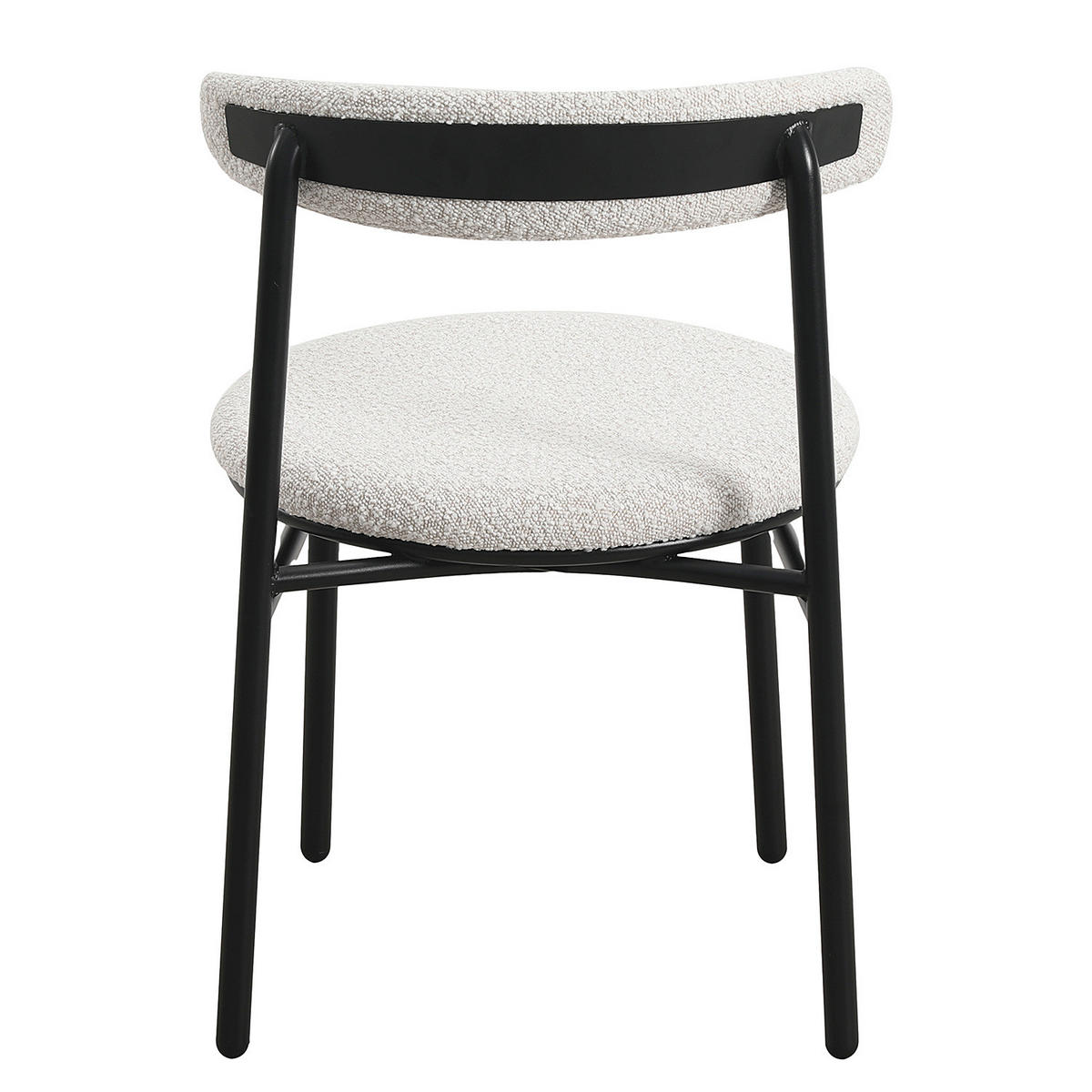 ESSZIMMERSTÜHLE - 2er-Set - Metall / Textil - Schwarz/Weiß, Textil/Metall (54/73/48cm) - home24