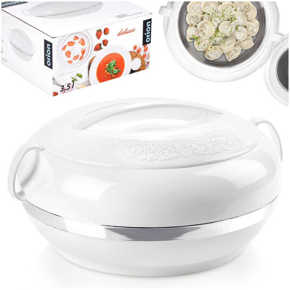LUNCHTHERMOSKANNE Deluxe 3,5 l - Weiß, Kunststoff (30/15/30cm) - Orion 