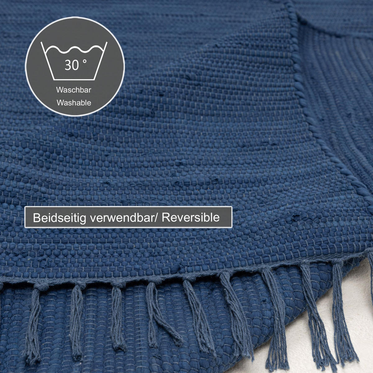 FLECKERLTEPPICH Chindi 70x140 cm - Blau, Textil (70/140cm) - Rug and Roll