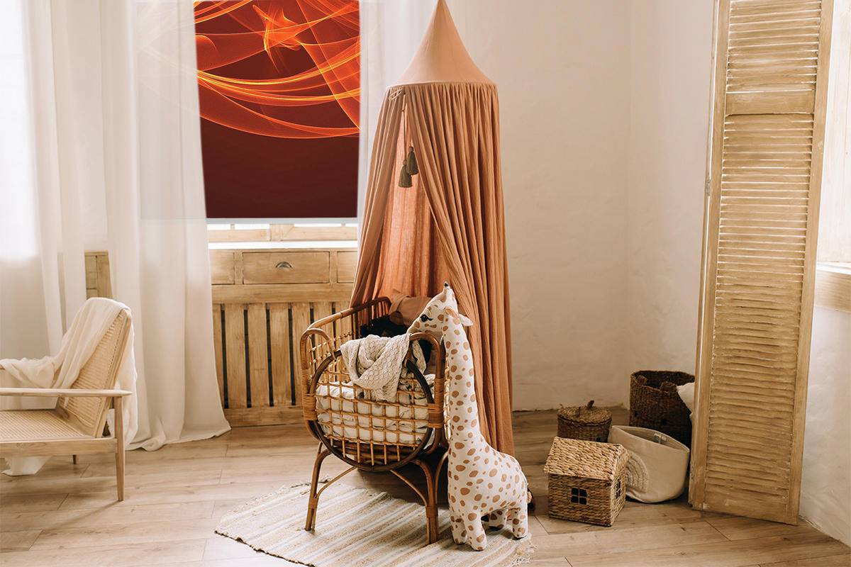 VNÚTORNÁ roleta - okenná roleta - roleta - 110x140 cm - Oranžová abstrakcia - oranžová, plast (110/140/0.5cm) - TULUP