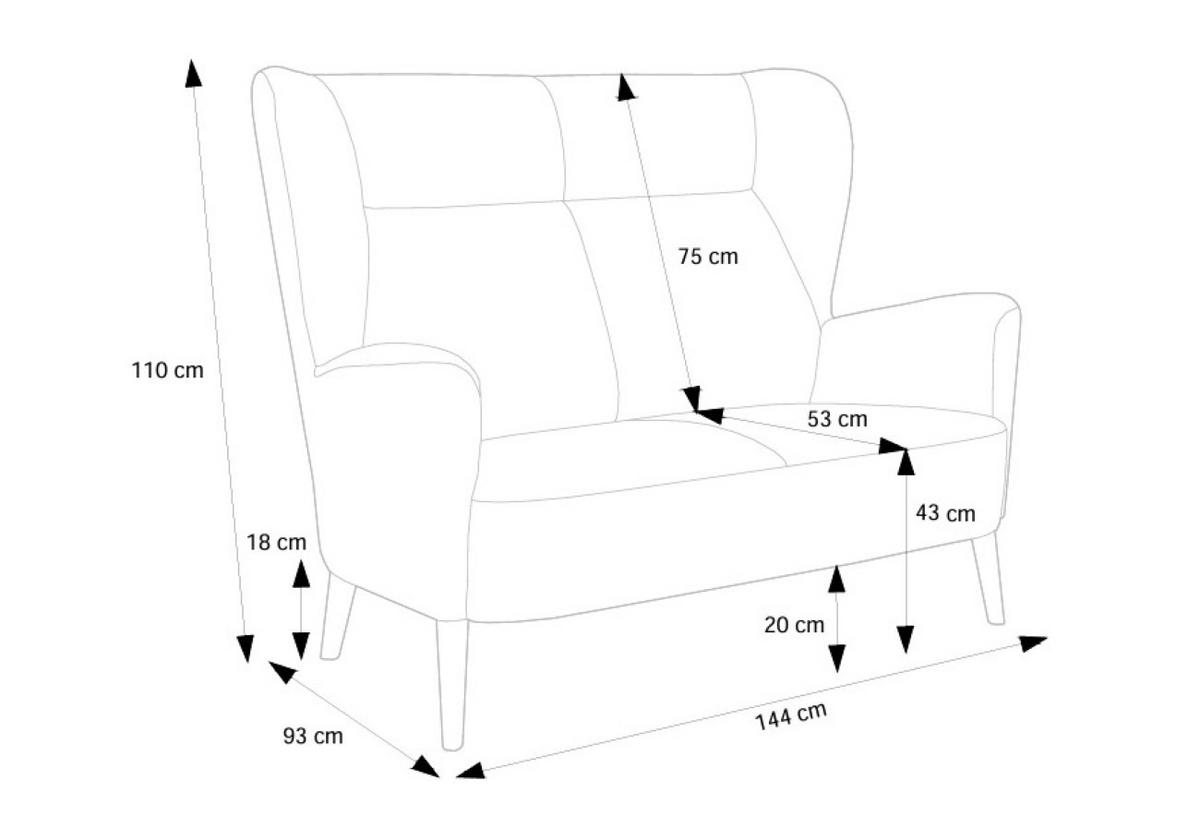 BETTSOFA RYZE Rosa Velours-Stoff - Rosa, Textil (93/110/144cm) - MASSENO