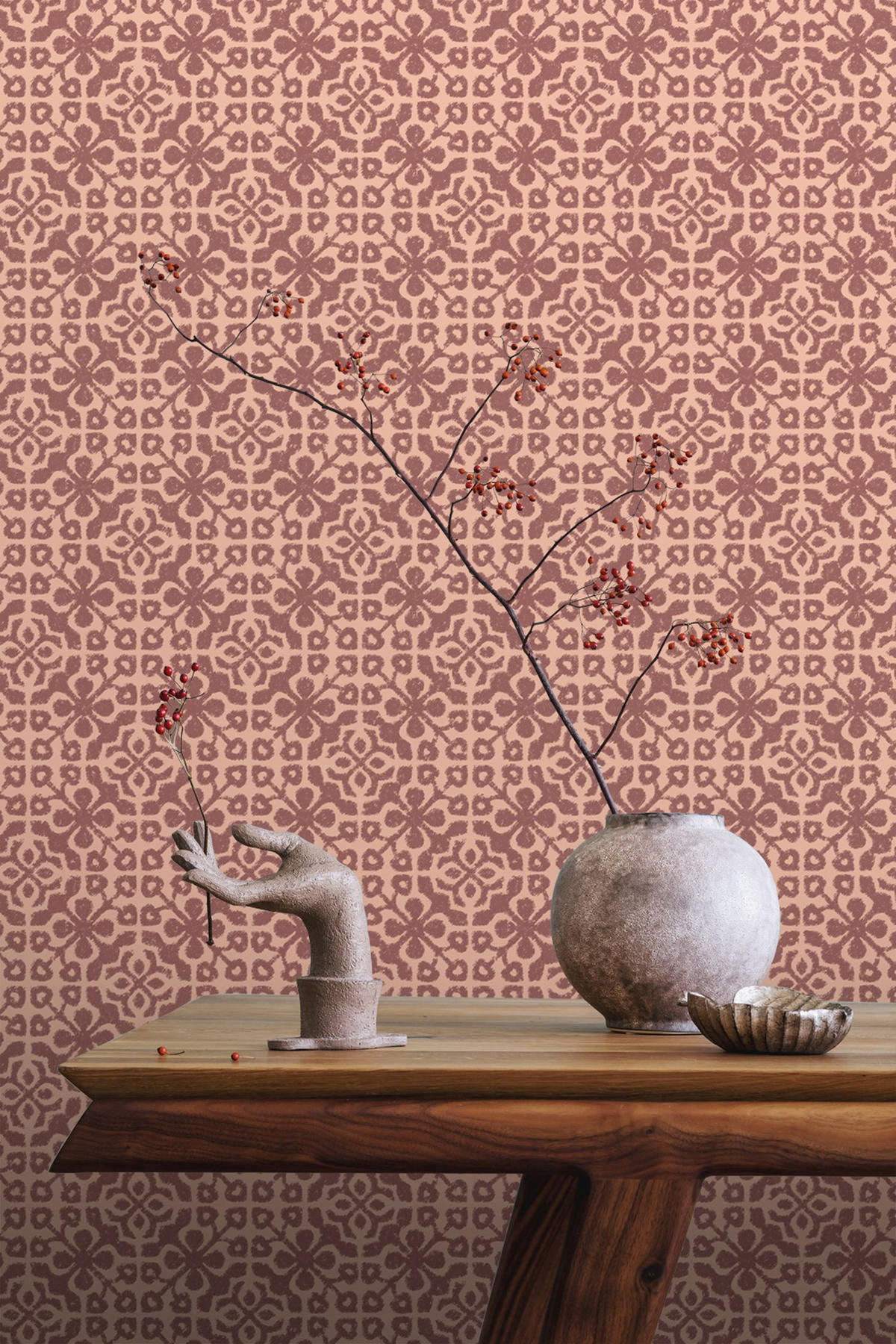 TAPETE abgenutzte Fliesen 50 x 900 cm - Lila, Papier (50/900cm) - ESTAhome