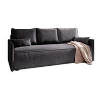 BETTSOFA MESTOR Graphitfarben Kordstoff mit Schlaffunktion - Graphitfarben, Textil (206/83/87cm) - MASSENO