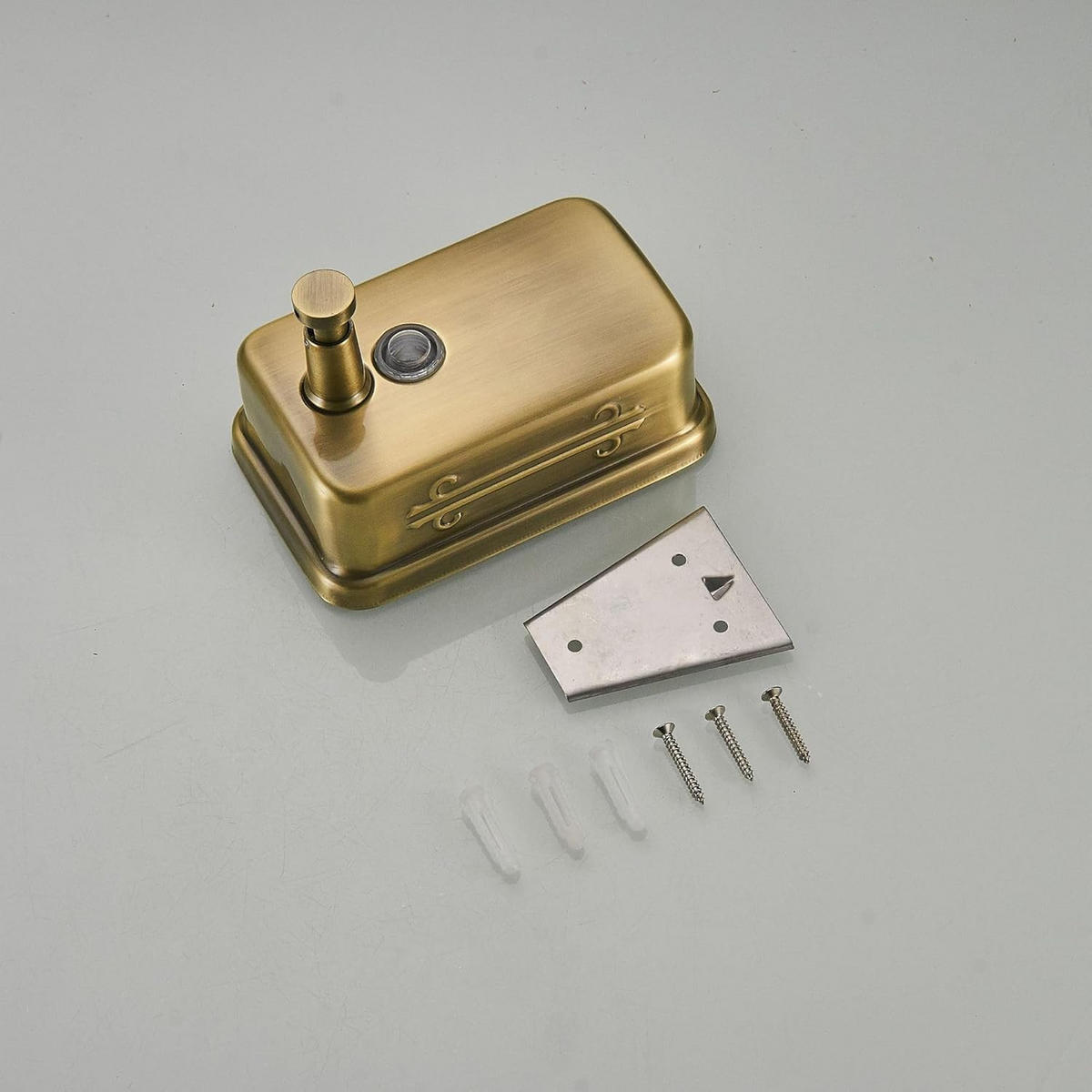 SEIFENSPENDER , aus Edelstahl zur Wandmontage - Goldfarben, Metall (10.5/15.8/11.5cm) - BELZ
