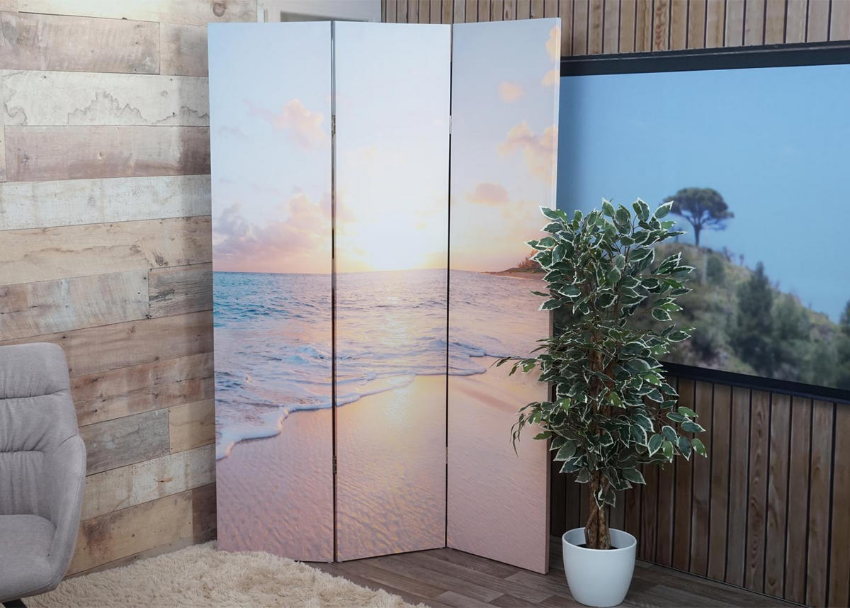 FOTO-PARAVENT Altrosa, Gelb - Gelb/Altrosa, Holz (121/180/2cm) - MCW