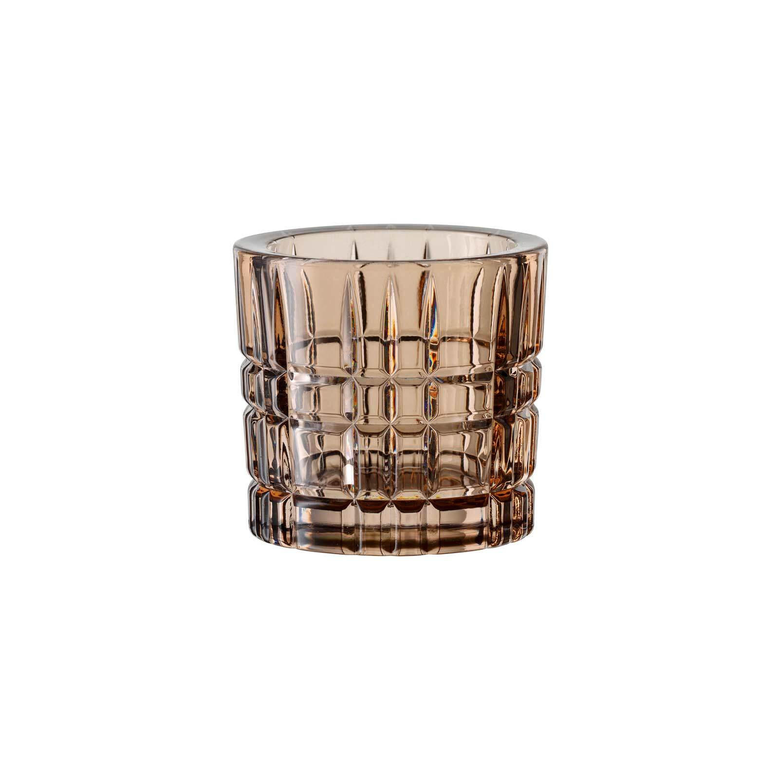 TEELICHTHALTER Square Votives Tobacco ø 7,1 x 6,6 cm 2er Set - Braun, Glas (6.6cm) - Nachtmann