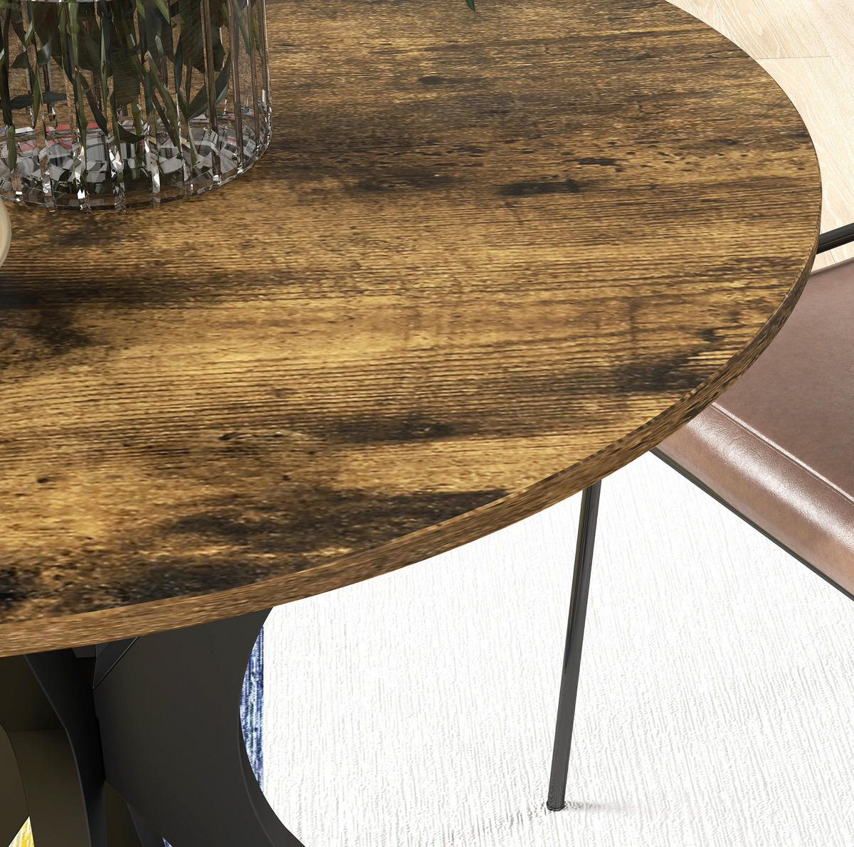 ESSTISCH 78/75 cm Braun aus Holzwerkstoff mit Stahlgestell - Braun, Holz (78/78/75cm) - OKMYHOME