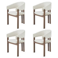 ESSZIMMERSTUHL 4er Set Leinen Walnuss Holzoptik Modern - Walnussfarben, Naturmaterialien (61.5/83/52.5cm) - FLIEKS