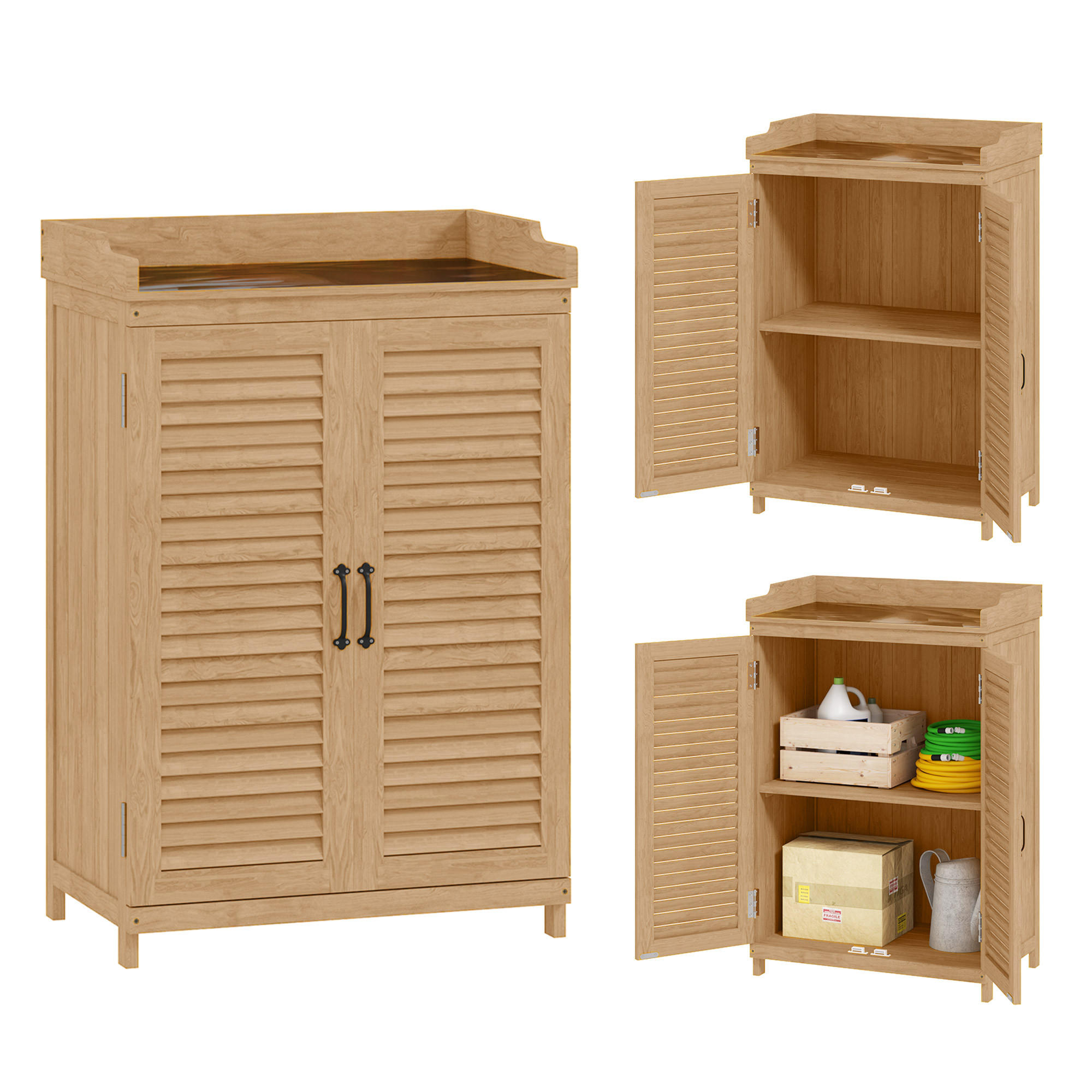 GARTENSCHRANK DE-09240 Gelb - Gelb, Holz (40/98.5/65.5cm) - ComfortXL
