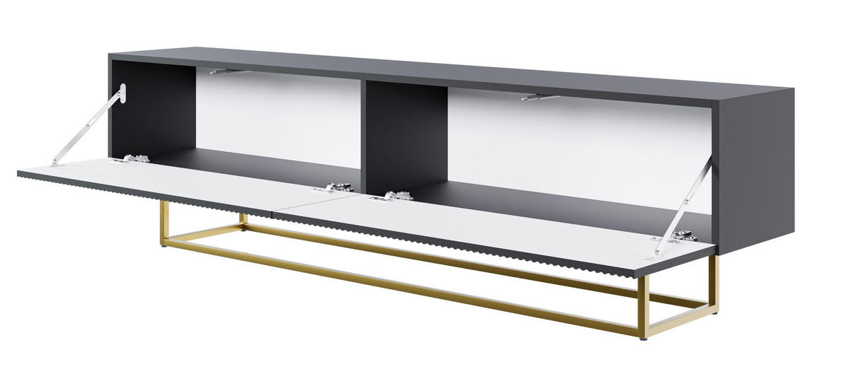 TV-SCHRANK Veldio Schwarz Gold 175 cm - Goldfarben/Schwarz, Holzwerkstoff/Metall (175/46.5/31.6cm) - Selsey