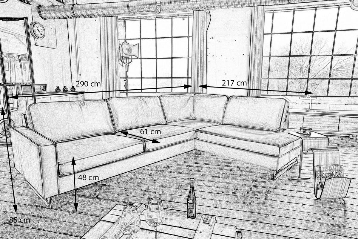 ECKSOFA VILNIUS Braun Kunstleder - Dunkelbraun/Schwarz, Textil (290/217cm) - KAWOLA